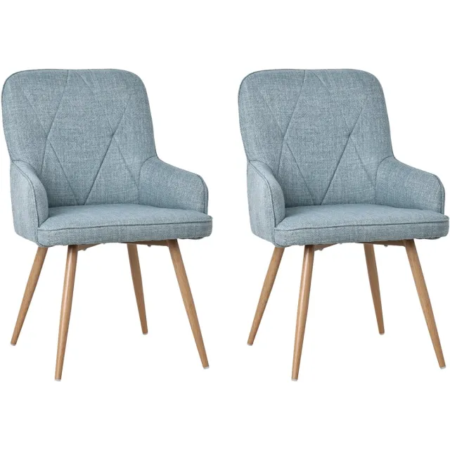 HOMAVO YZ3 Stoelenset – 2 stuks – Eetkamerstoelen met armleuning – Modern & Comfortabel – 57x62x87 cm – Beschikbaar in meerdere kleuren en materialen Mintgroen (geweven stof)