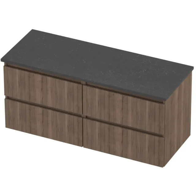 Proline Deck Badmeubelset Hardsteen Symmetrisch 4 Laden 120x46x55 cm Blue Stone Terra Oak Eiken