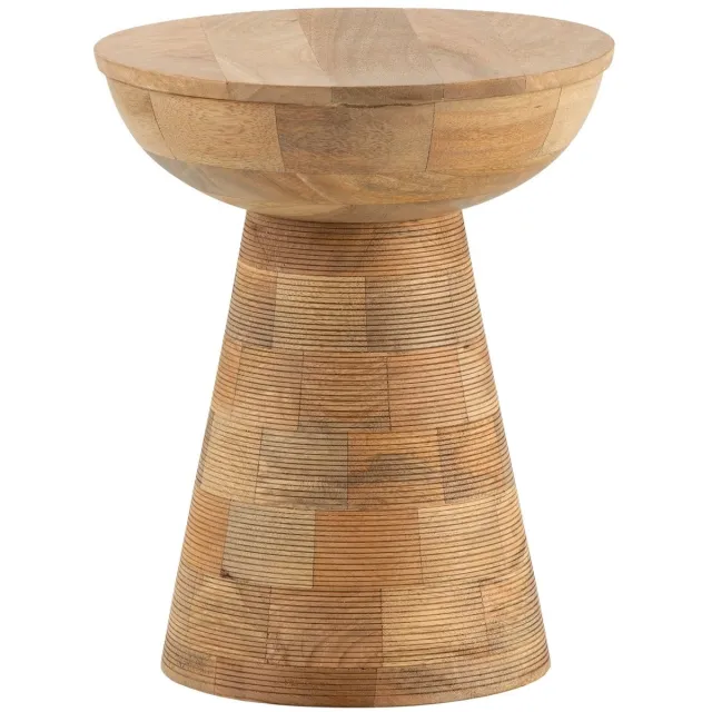 Sky Style Aura Mango Houten Bijzettafel Pedestal Lichtbruin