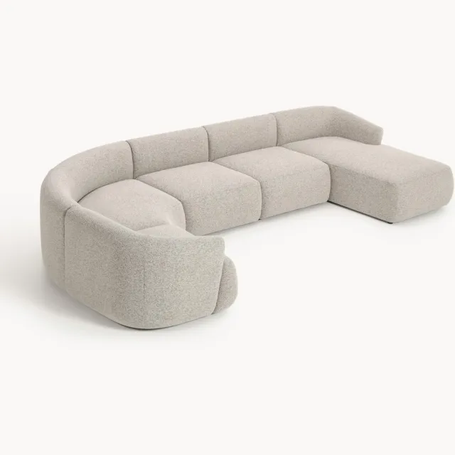 Westwing Collection XL modulaire bouclé bank Sofia beige