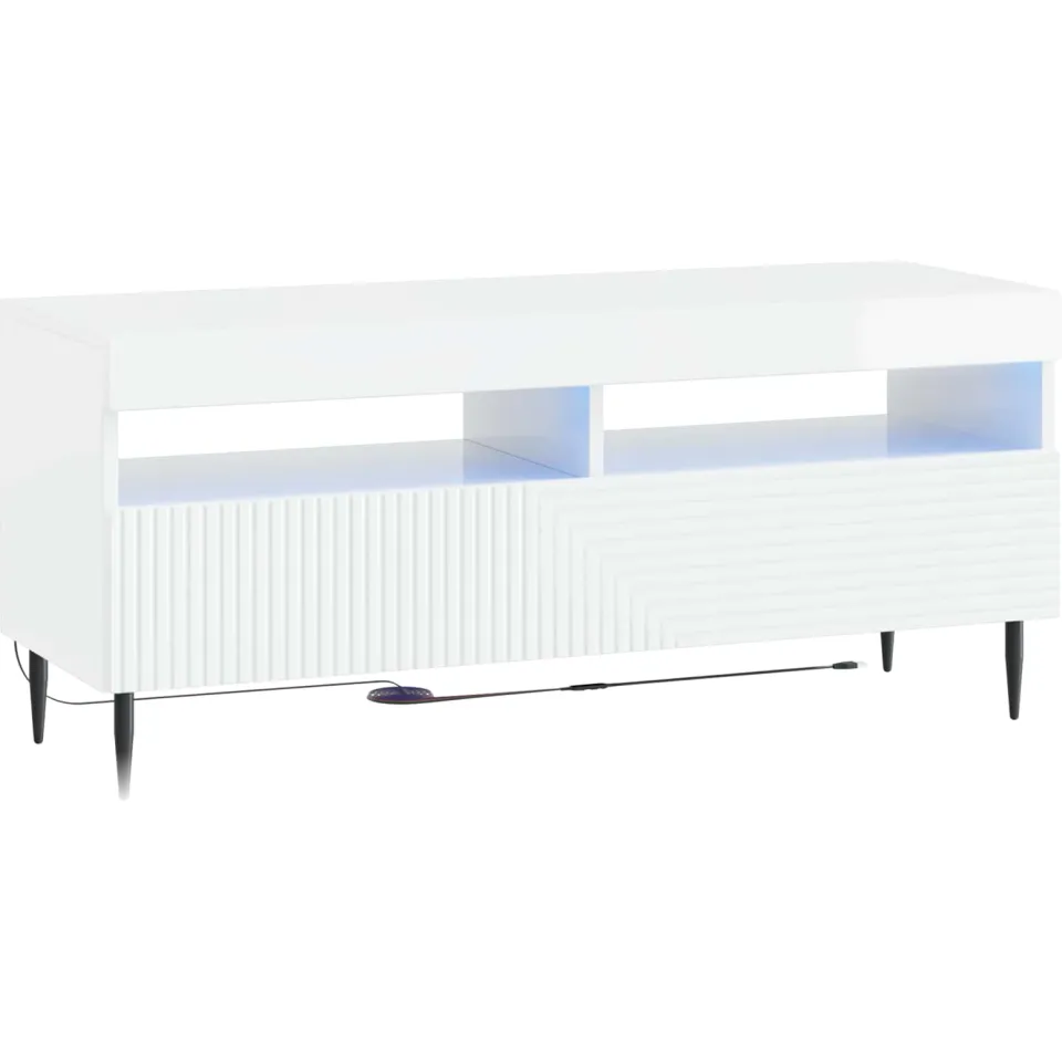 vidaXL LED tv-meubel HAARLEM 100 x 35 x 43 cm Hoogglans Wit