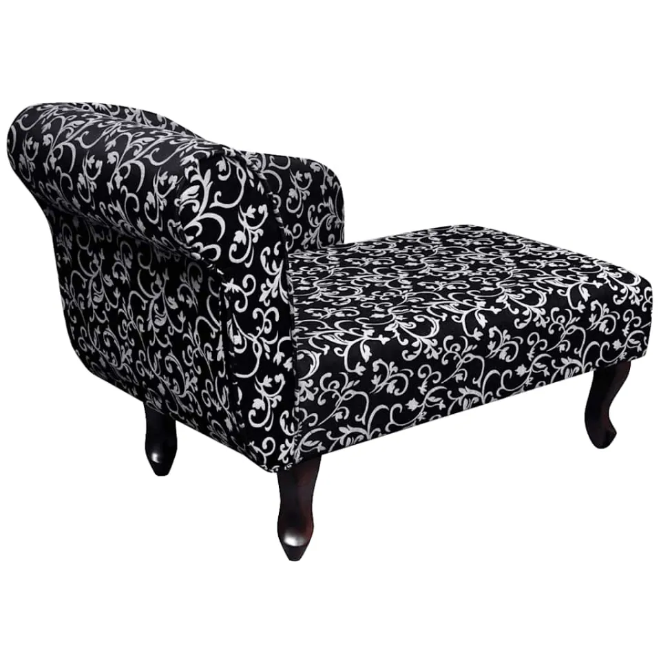 vidaXL Chaise longue stof zwart en wit, foto 3