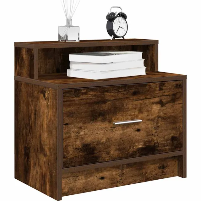 vidaXL Nachtkastje met lade 51x31x47 cm gerookt eikenkleurig Bruin
