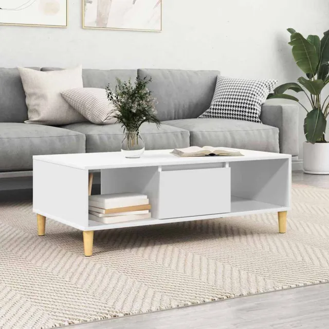 vidaXL Salontafel Wit 102 x 55 x 35 cm Bewerkt hout, foto 2