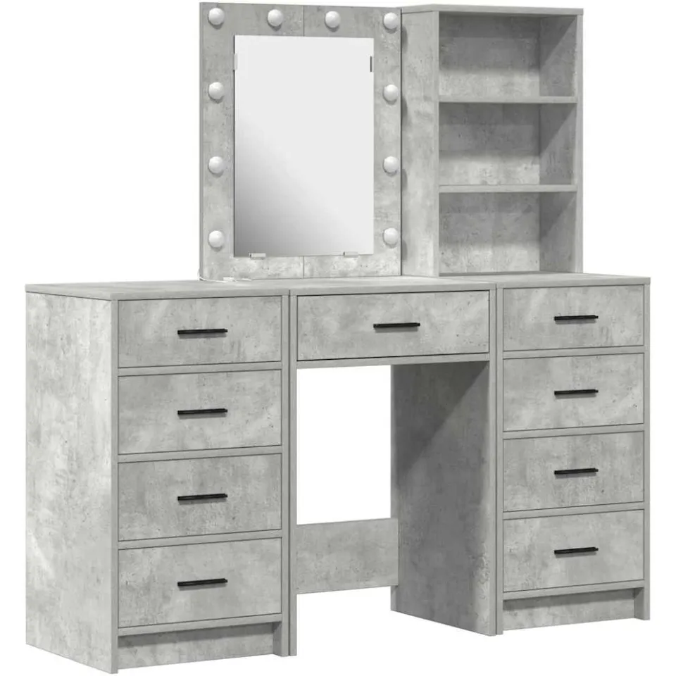 vidaXL Plafondtafel 3 st Grijs 40 x 41 x 135 cm Bewerkt hout