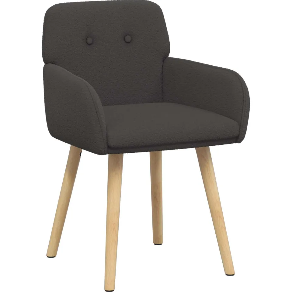 vidaXL Eettafelstoelen 2 st Bouclé Donkergrijs 59 x 56,5 x 85 cm