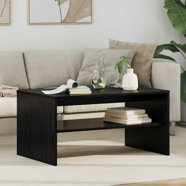 vidaXL Salontafel Zwart Eiken 80 x 50 x 40 cm Bewerkt hout