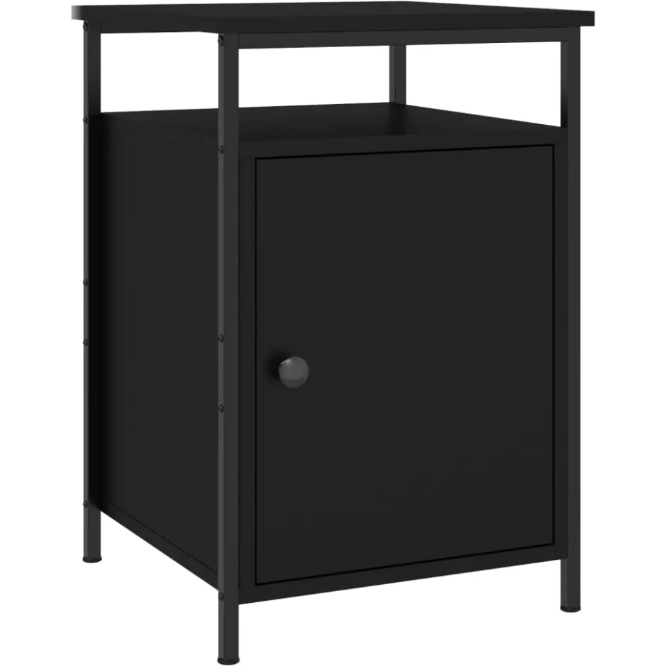 vidaXL Nachtkastjes 2 st 40x42x60 cm bewerkt hout zwart