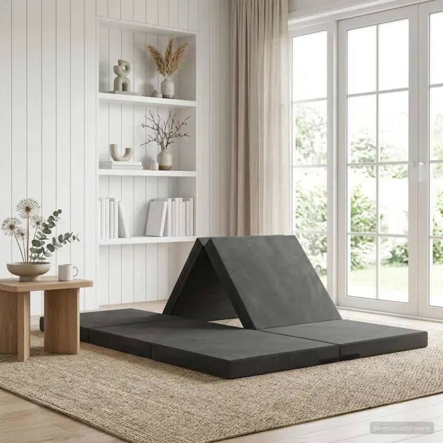 vidaXL Vouwbare Bankbed 70 x 67 x 48 cm Donkergrijs