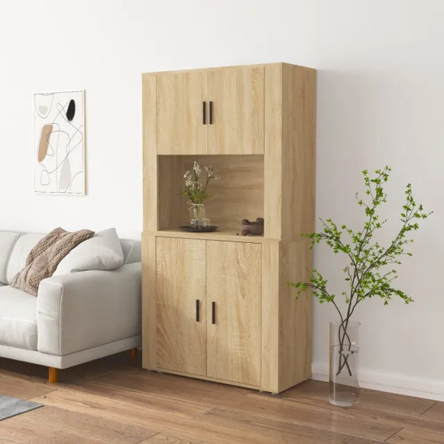 vidaXL Hoge kast bewerkt hout sonoma eikenkleurig, foto 2
