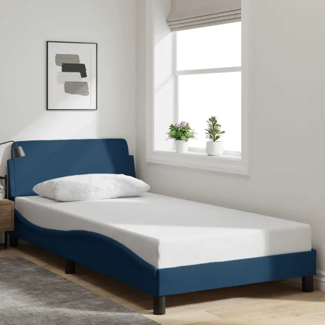 vidaXL Bedframe met hoofdeinde "Dover" 100x200 cm stof blauw