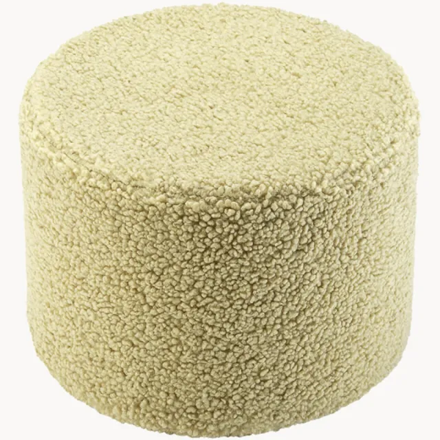 Wigiwama Kinderen teddy poef Sugar, Ø 40 cm Groen