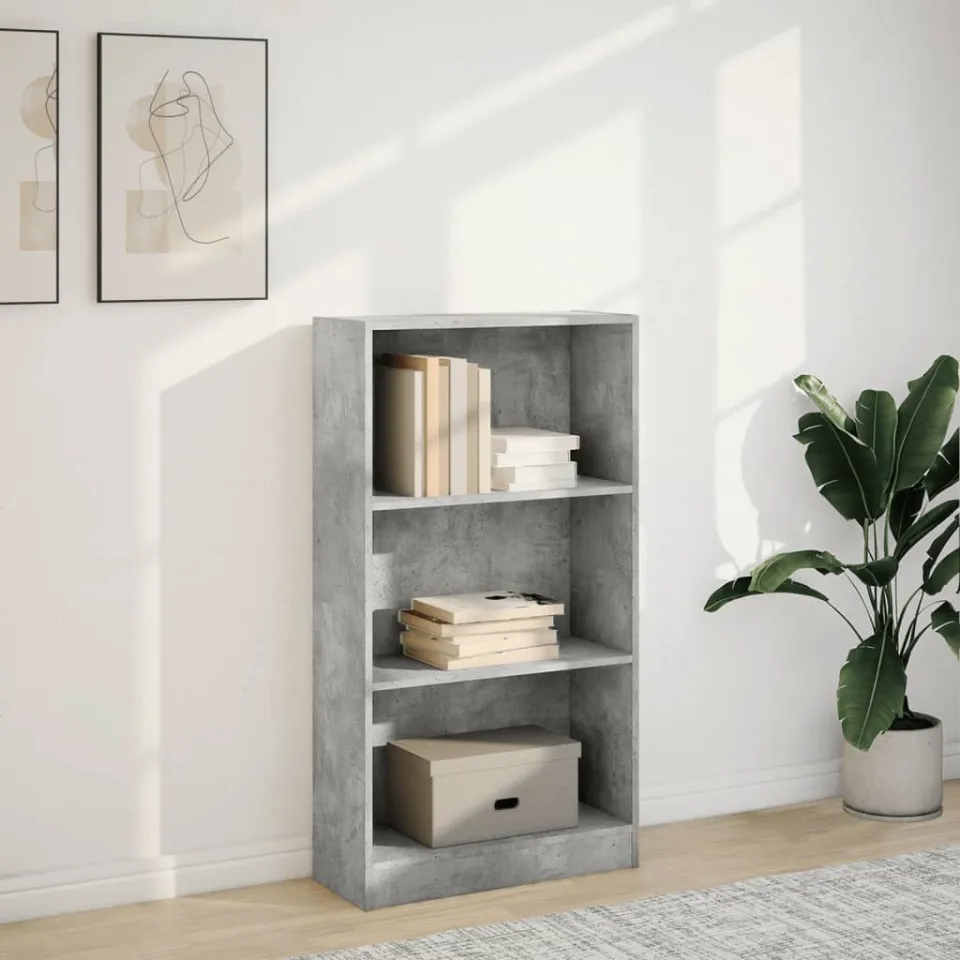 vidaXL Boekenkast 60x24x109 cm bewerkt hout betongrijs grijs, foto 2