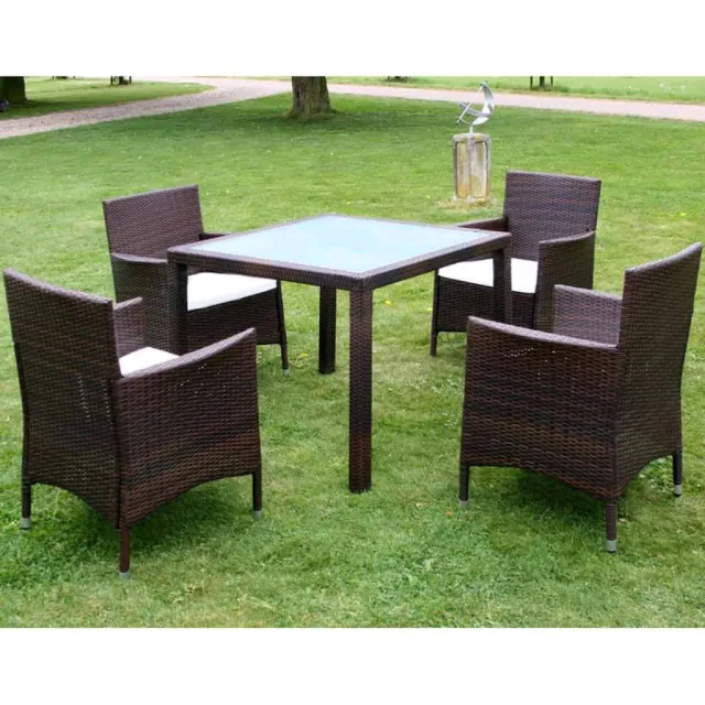 vidaXL 5-delige Tuinset met kussens poly rattan bruin, foto 2