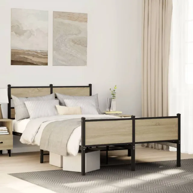 vidaXL Bedframe zonder matras hout sonoma eikenkleurig 120x200 cm