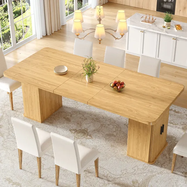 Merax Uitschuifbare eettafel 140/180x80x75 cm - met opbergruimte - hout