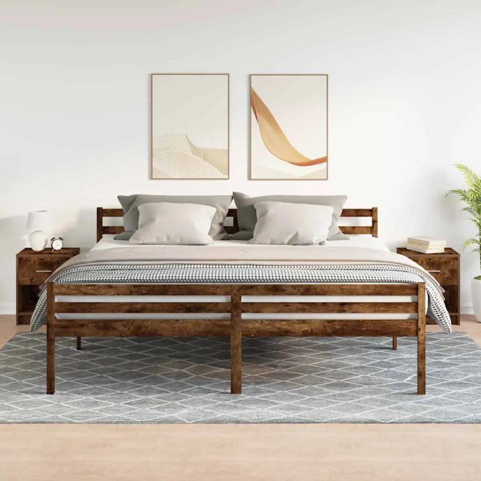 vidaXL Nachtkastjes 2 st met lade 40x34x50 cm gerookt eikenkleurig, foto 2