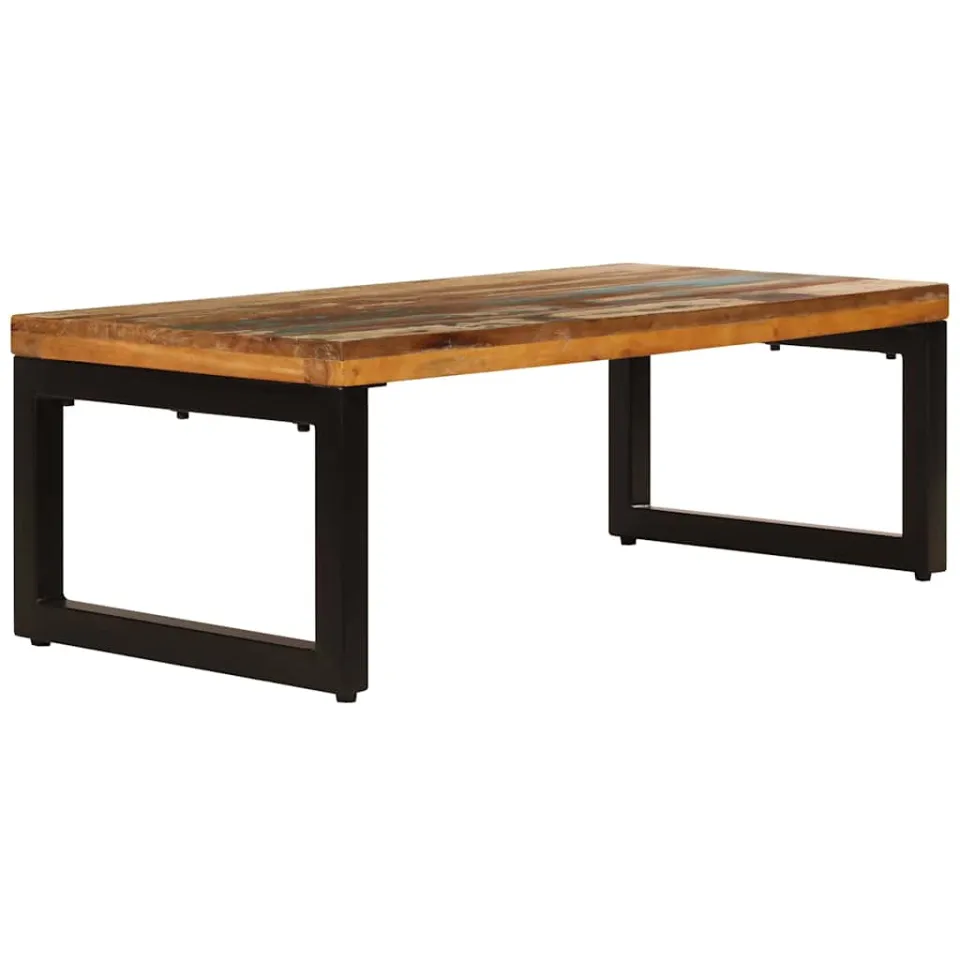 vidaXL Salontafel 100x50x35 cm massief gerecycled hout en staal, foto 2