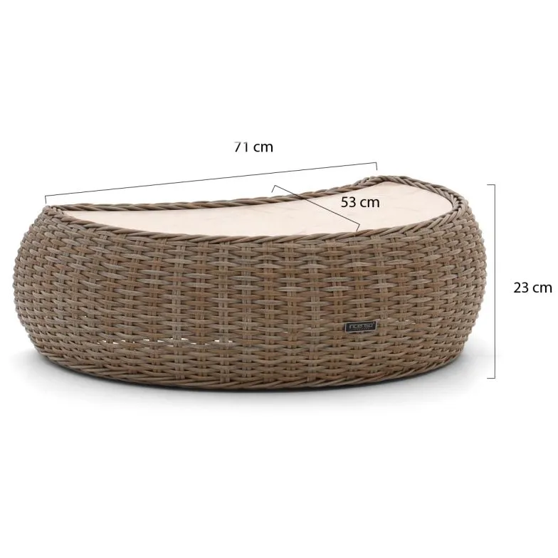 Intenso Furniture Intenso Santa Ninfa lounge tuintafelset ø 101cm/41x82x22cm taupe, foto 2