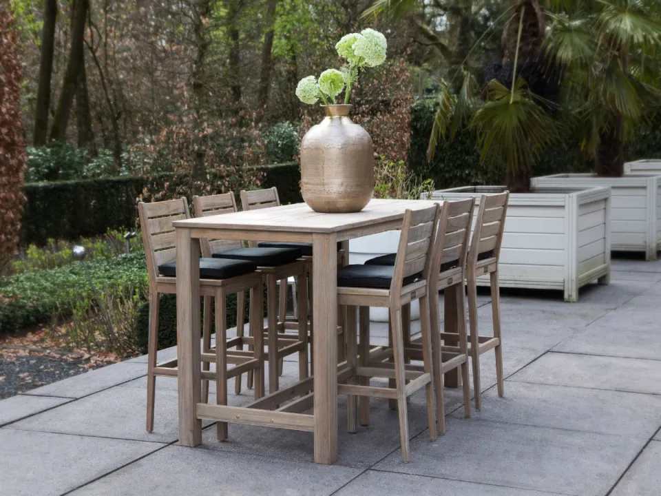 ROUGH Furniture ROUGH-S/ROUGH-X 180cm barset 7-delig bruin, foto 4