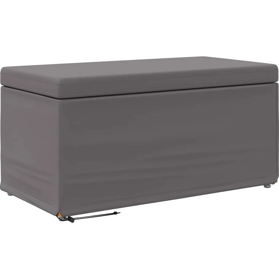 vidaXL Kruk Grijs 81 x 41 x 40 cm Nepleer en Gefabriceerd Hout