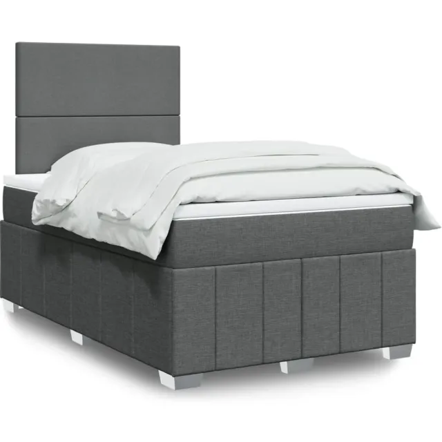 vidaXL Boxspring met matras stof donkergrijs 120x190 cm grijs