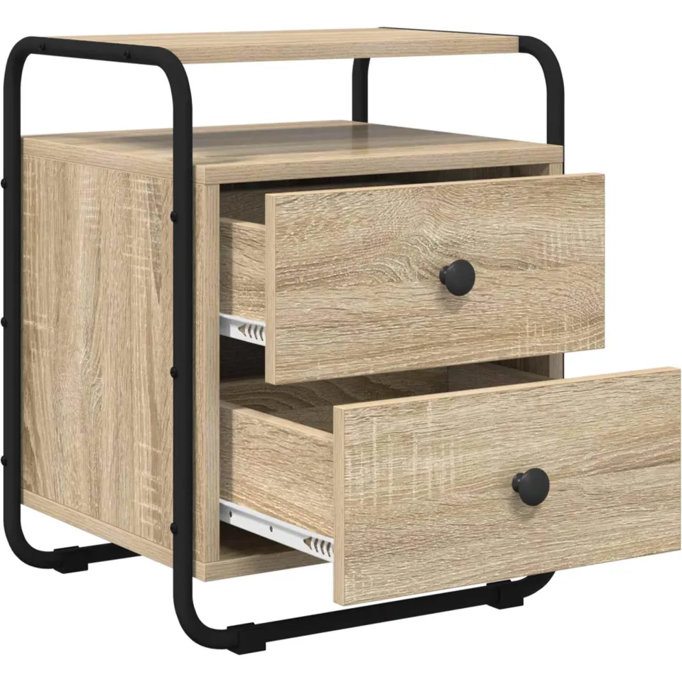 vidaXL Nachtkastje Sonoma Eiken 40 x 36,5 x 50 cm Bewerkt hout, foto 4