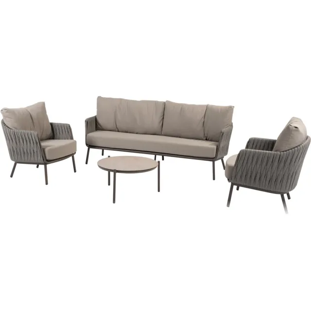4 Seasons Outdoor Vic Cannes stoel bank loungeset 4 delig organic terre Taste 4SO Bruin / Terre