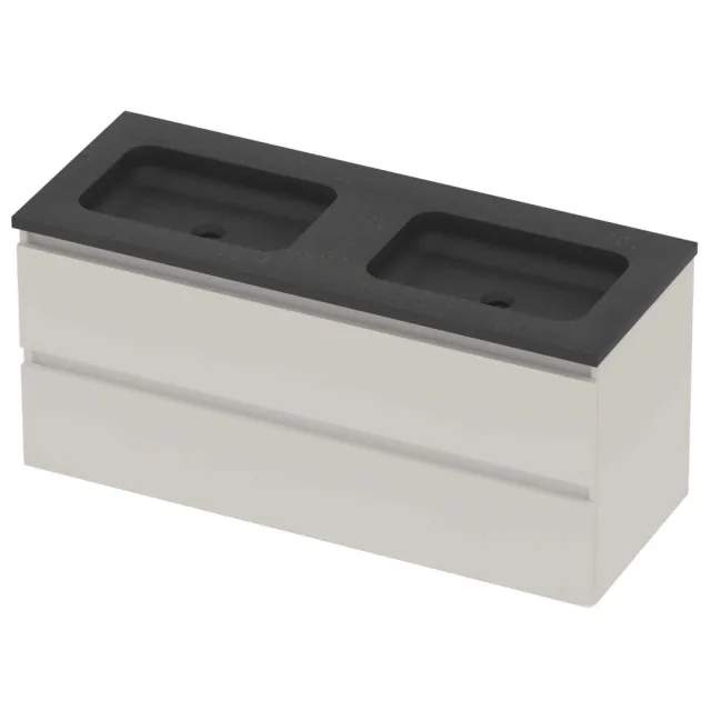Basic-Line Rocky 46 Badmeubelset Hardsteen 120x46x54 cm R46BSEMW120D0 Mat White Blue Stone Grijs
