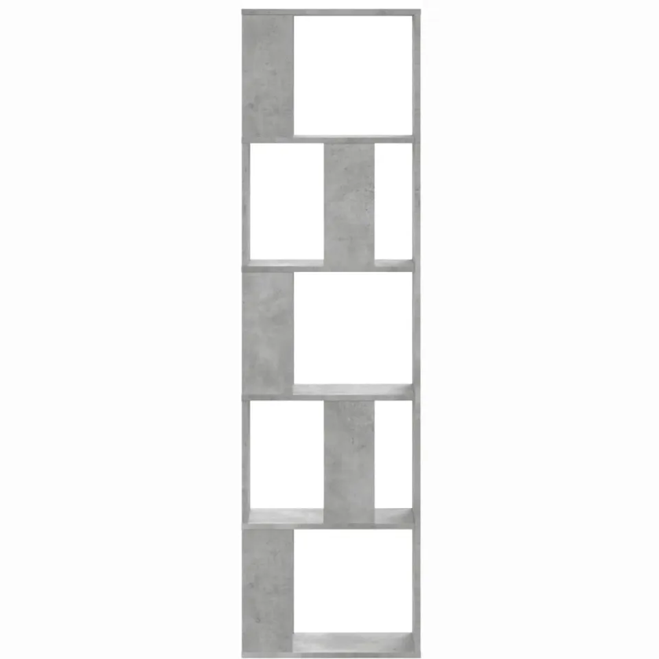 vidaXL Boekenkast 5-laags 45x23,5x162,5 cm bewerkt hout betongrijs grijs, foto 2