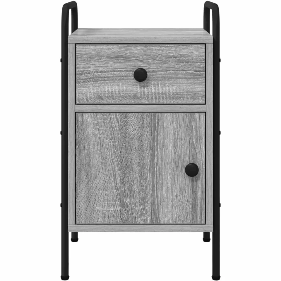 vidaXL Nachtkastje Grijs Sonoma 35 x 36,5 x 61 cm Bewerkt hout, foto 4