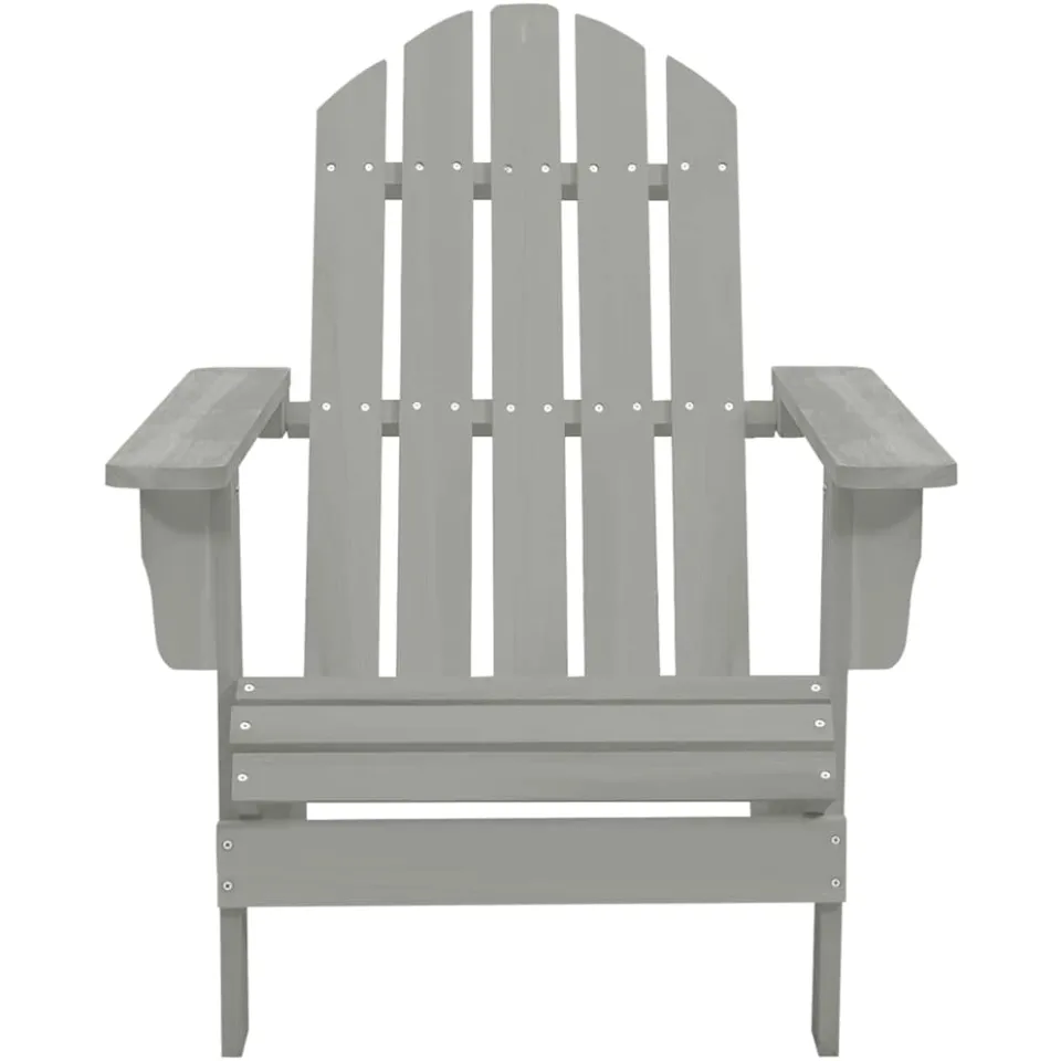 vidaXL Tuinstoel Adirondack met tafel massief vurenhout grijs, foto 4