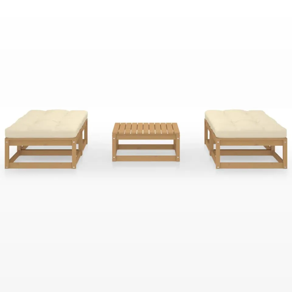 vidaXL 5-delige Loungeset met kussens massief grenenhout bruin, foto 2