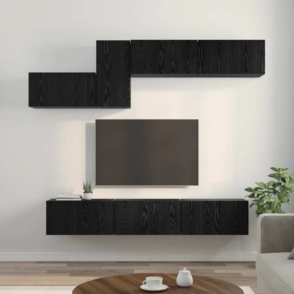 vidaXL Tv-meubelset 7 st Zwart Eiken, foto 4
