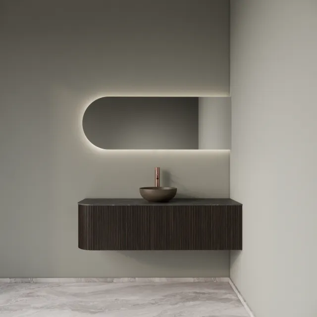 Gliss Design Badkamermeubelset Gliss Design Alluro 140 cm Rechts Ebony Eiken