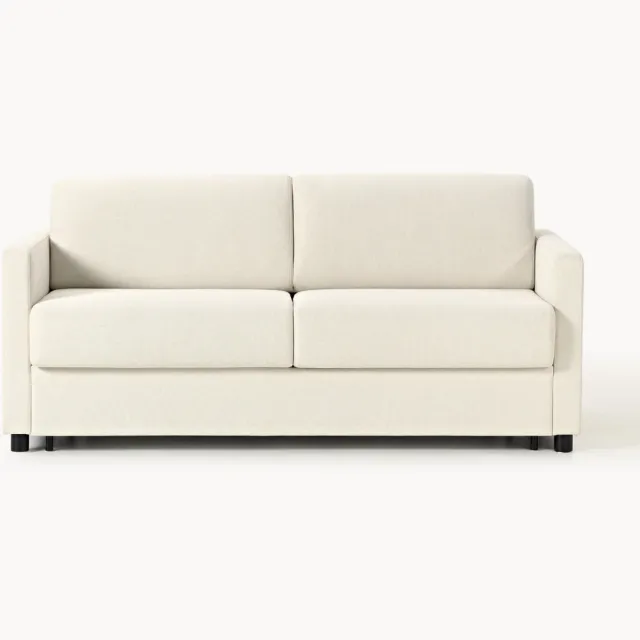 Westwing Collection Slaapbank Morgan met matras (2-zits) Wit