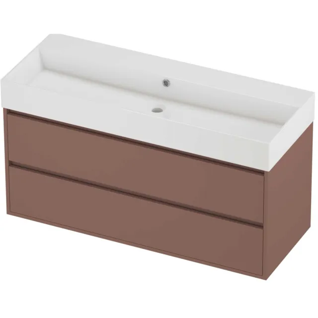 Proline Zara Badmeubelset Porselein Loft 120x46x65 cm Glans Wit Beauty Blush Rosé Goud
