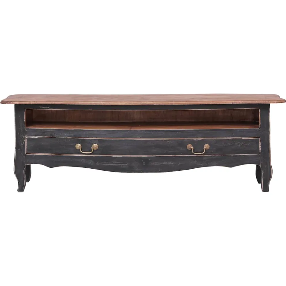 vidaXL Tv-meubel 120x30x40 cm massief mahoniehout zwart, foto 2