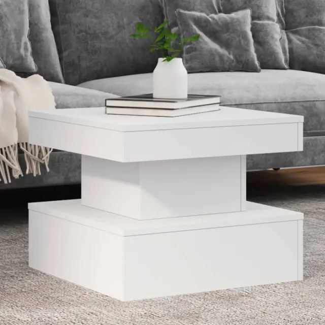 vidaXL Salontafel met LED-verlichting 50x50x40 cm wit, foto 2