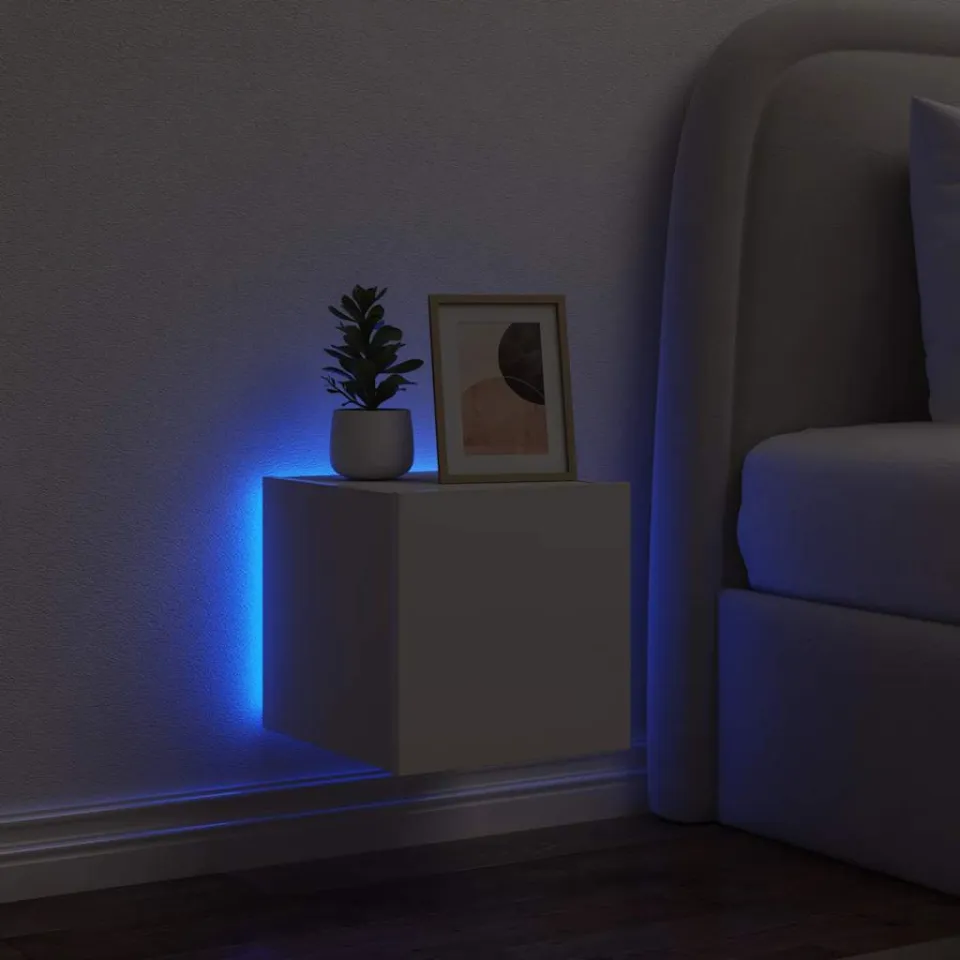 vidaXL Tv-wandmeubel met LED-verlichting 30,5x35x30 cm wit, foto 3