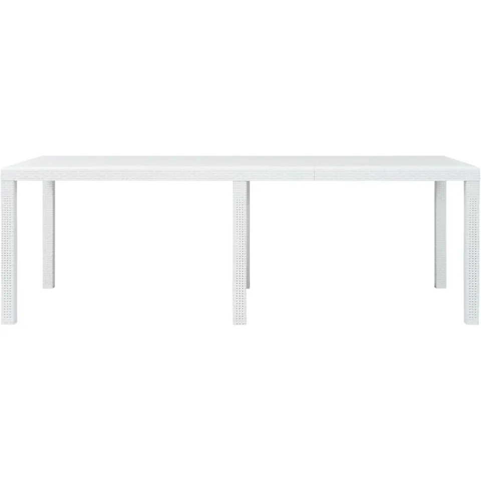 vidaXL Tuintafel 220x90x72 cm rattan-look kunststof wit, foto 2