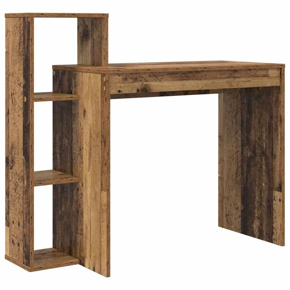 vidaXL Bureau Oud Hout 100 x 40 x 90 cm Bewerkt hout bruin, foto 3
