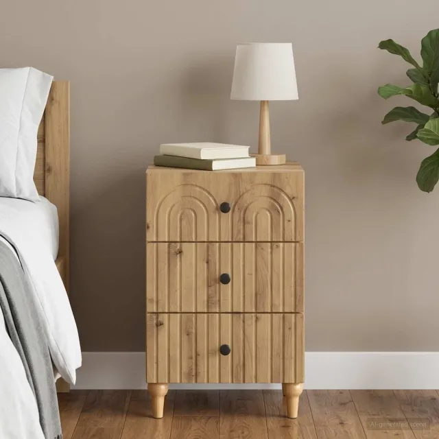vidaXL Nachtkastje Artisanaal eiken 43x 41 x 66,5 cm Bewerkt hout Bruin