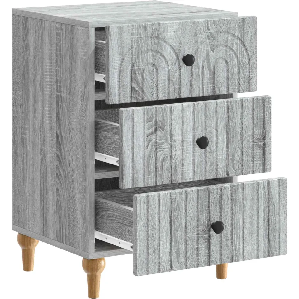 vidaXL Nachtkastje Grijs sonoma 43x 41 x 66,5 cm Bewerkt hout, foto 3