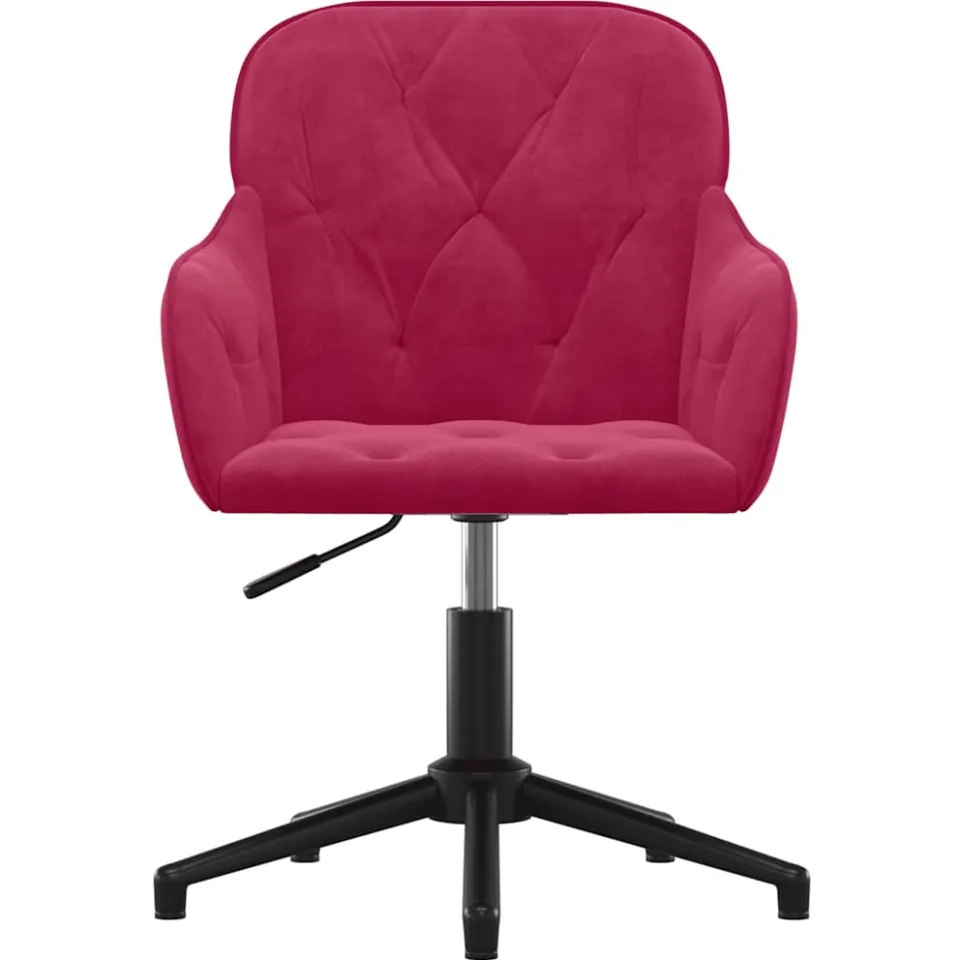 vidaXL Eetkamerstoelen draaibaar 2 st fluweel wijnrood, foto 4