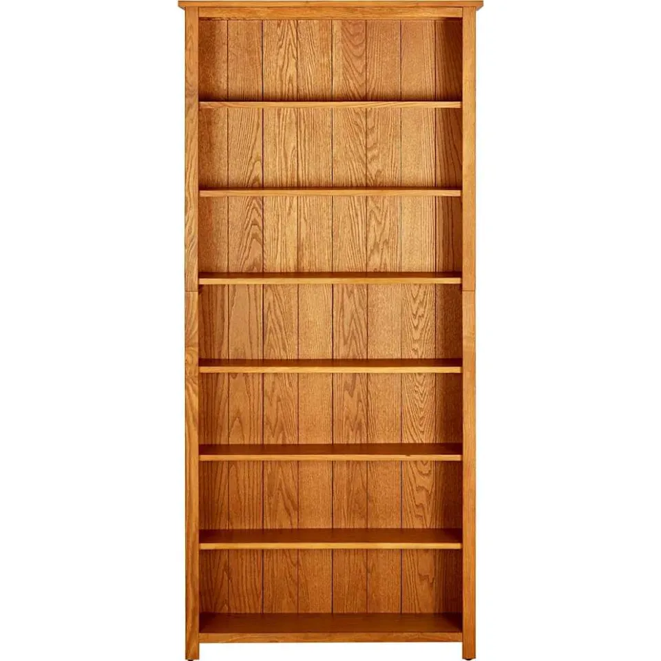 vidaXL Boekenkast met 7 schappen 90x22,5x200 cm massief eikenhout, foto 2