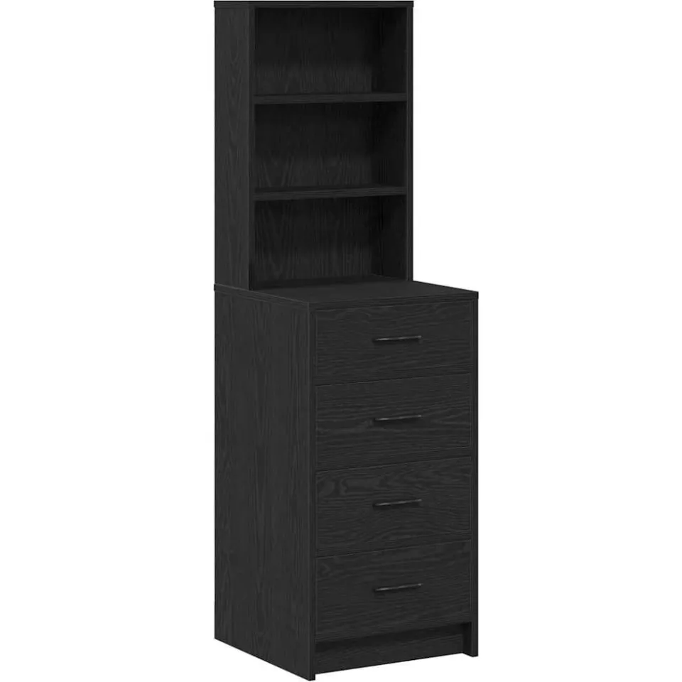 vidaXL Highboard Zwart eiken 40 x 41 x 135 cm Bewerkt hout