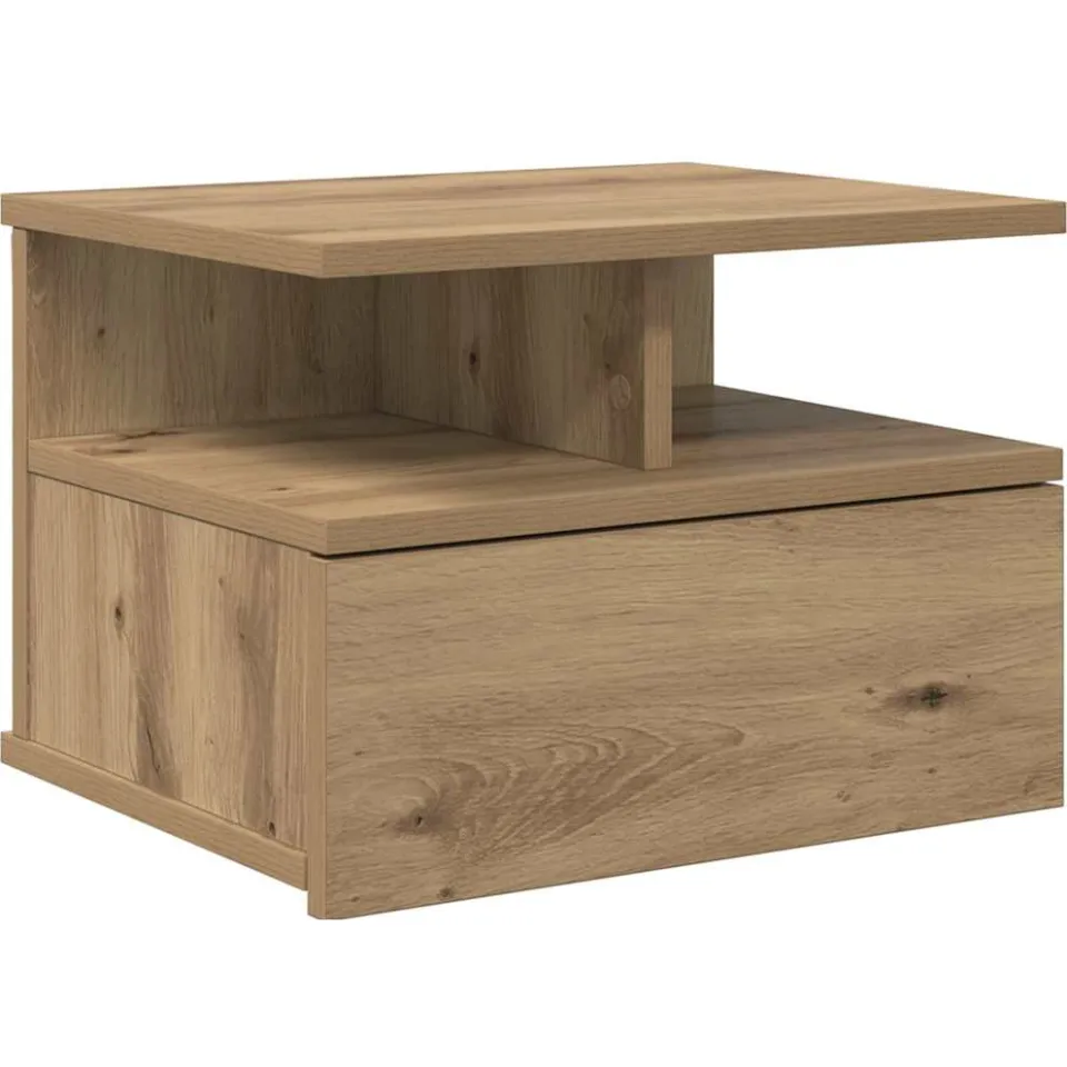 vidaXL Vliegend Nachtkastje Artisan Eiken 40 x 31 x 28 cm Bewerkt hout, foto 3