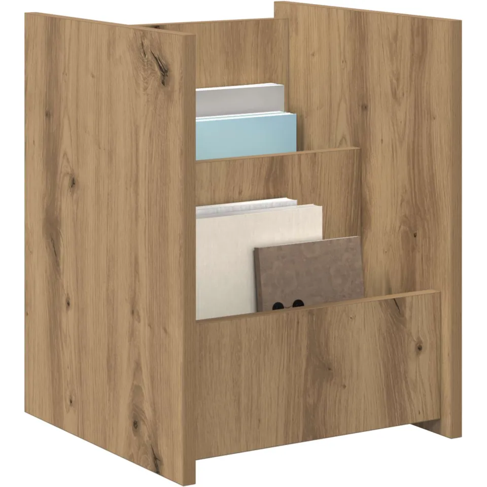 vidaXL Tijdschrift Rek Artisan Eiken 35 x 35 x 45 cm Bewerkt hout Bruin
