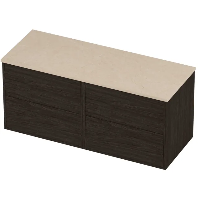 Proline Deck Badmeubelset Hardsteen Voor Grepen 120x46x54 cm Sand Stone Mokka Oak Eiken